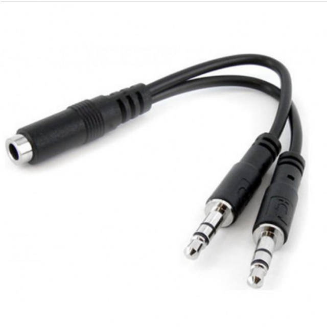 Cable Miniplug 2M a 1H (Adaptador Auriculares P/PC)