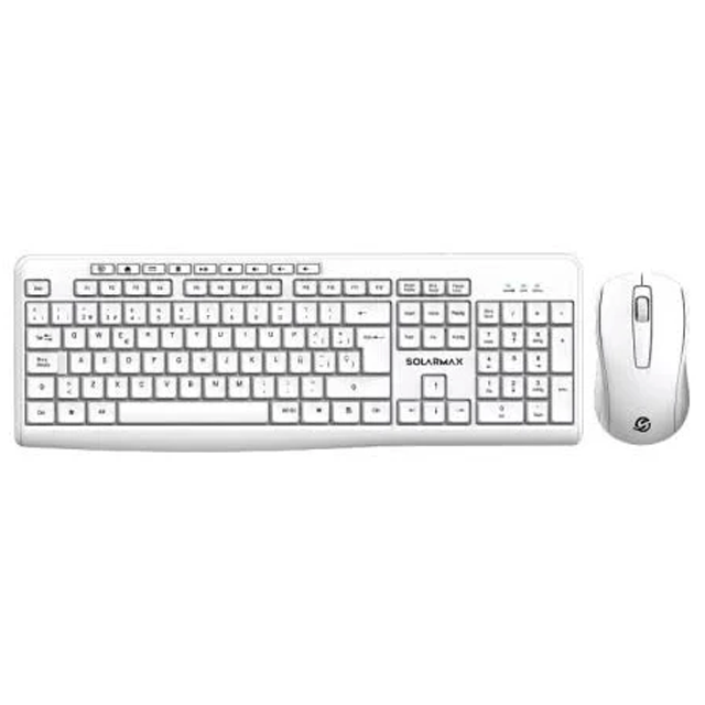 Kit Teclado y Mouse Solarmax KMC2300W White Wireless