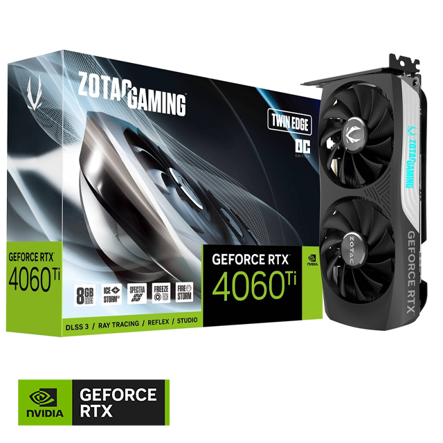 Placa de Video ZOTAC GeForce RTX 4060 TI Twin Edge OC 8Gb GDDR6X