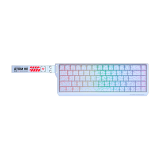 Teclado Fantech Atom HE68 PRO MK922 Topo White RGB Wireless Magnético 65% Switch Emerald Inglés