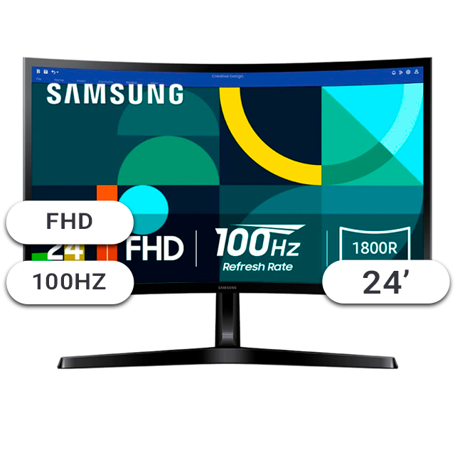 Monitor Samsung LED 24 Curvo LS24D366 100Hz