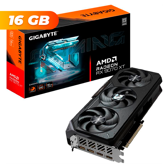 Placa de Video Gigabyte Radeon RX 9070 XT GAMING OC 16Gb GDDR6