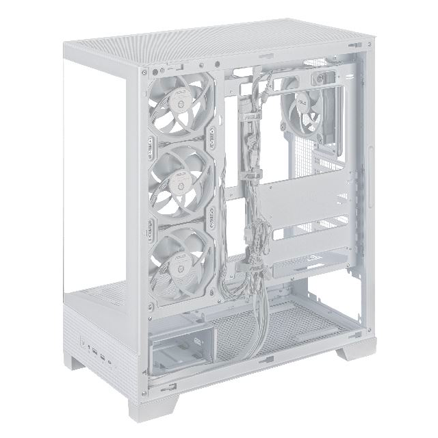 Gabinete ASUS A31 Plus Templado White USB-C 4x12cm ARGB