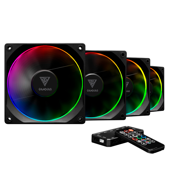 Cooler Fan KIT Gamdias Aeolus M3-1203R ARGB (3x120mm + Controladora + Control Remoto)