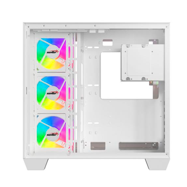 Gabinete Sentey Bearer PWM White Templado 4x12Cm ARGB