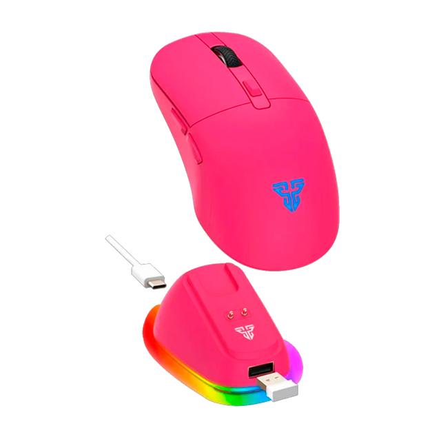 Mouse Fantech Kanata Wireless WG9RD Rosie Pink 12000 DPI + Dock RGB