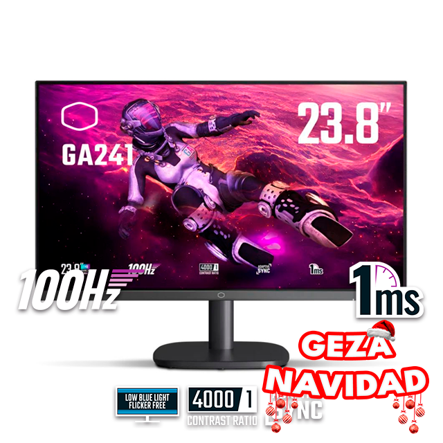 NAVIDAD Monitor Gamer Cooler Master GA241 24  100Hz 1Ms VA Adaptive Sync