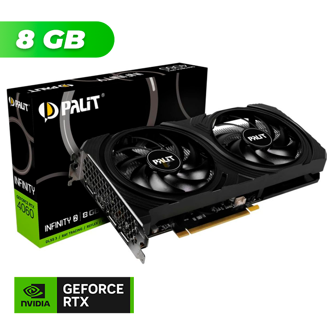 Placa de Video Palit NVIDIA GeForce RTX 4060 INFINITY 2 8GB GDDR6