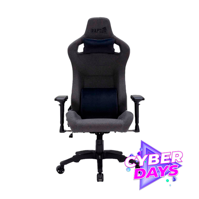 CYBER DAYS Silla Gamer Raptor Throne R20 Tela Negra