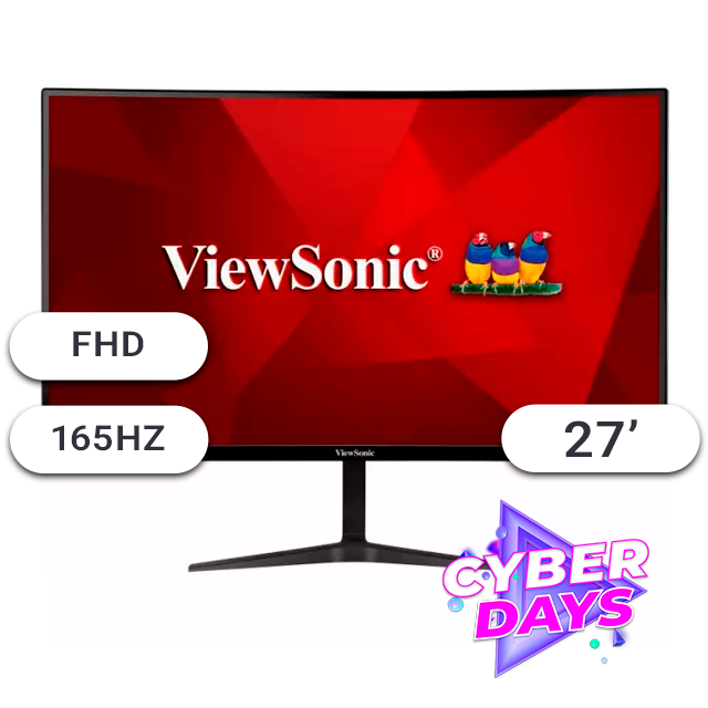 CYBER DAYS Monitor Gamer ViewSonic VX2718-PC-MHD 27 165Hz Curvo 1Ms HDMI/DP