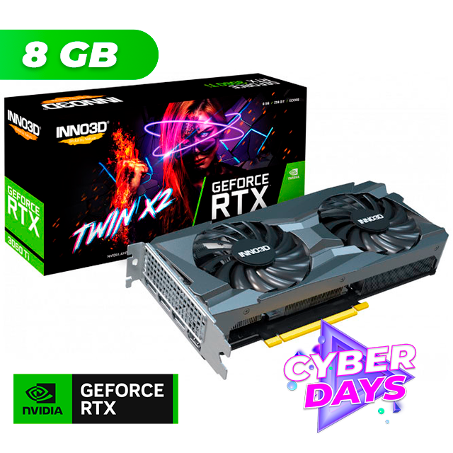 CYBER DAYS Placa de Video Inno3D NVIDIA GeForce RTX 3060 TI TwinX2 8GB GDDR6 LHR