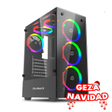 NAVIDAD Gabinete Solarmax CM-5901 Black Templado ARGB 6x12cm 