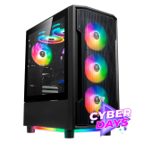 CYBER DAYS Gabinete Gamdias Athena M6 Lite Black Underglow Templado 4x12cm ARGB
