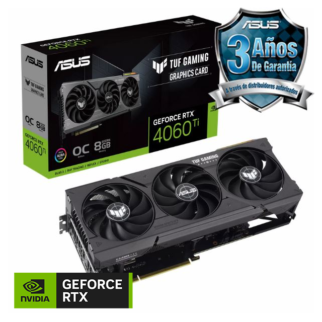 Placa de Video ASUS NVIDIA GeForce RTX 4060 TI TUF GAMING OC 8Gb GDDR6