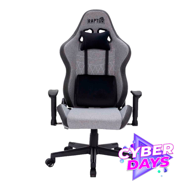 CYBER DAYS Silla Gamer Raptor Throne R1 Tela Gris