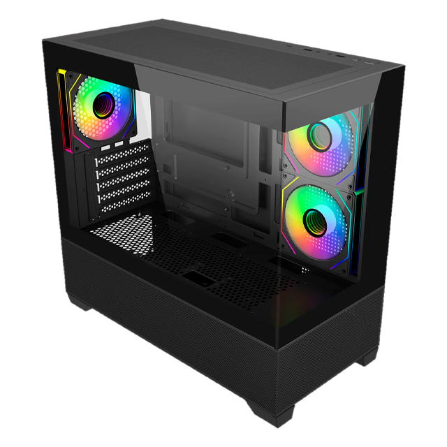 Gabinete Cooler Master 490 Elite Templado USB-C 3x120mm ARGB