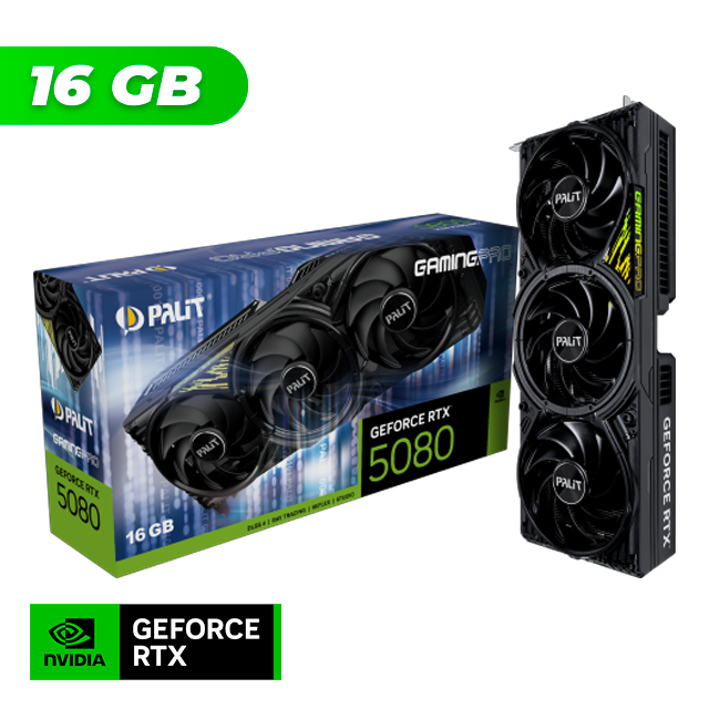 NAVIDAD Placa de Video Palit NVIDIA GeForce RTX 5080 GAMING PRO 16GB GDDR7