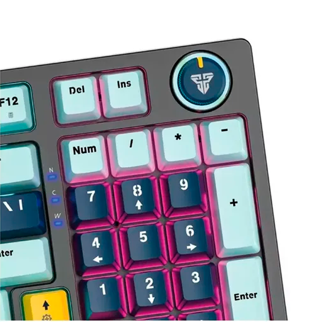 Teclado Fantech Atom96 MK890V2 RGB Mizu Navy Blue Mecánico 96% Switch Taro Inglés