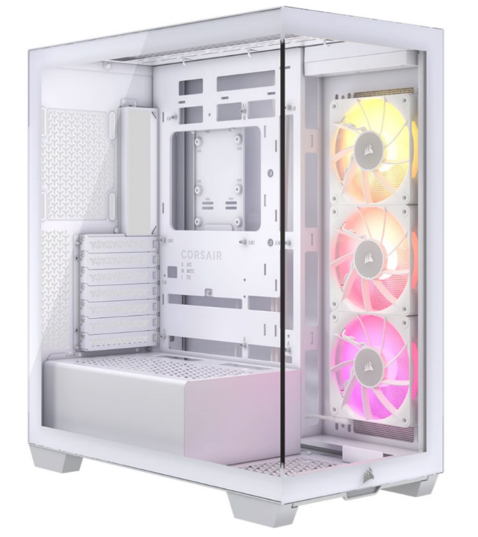 Gabinete Corsair iCUE Link 3500X Templado White 3x120mm RGB