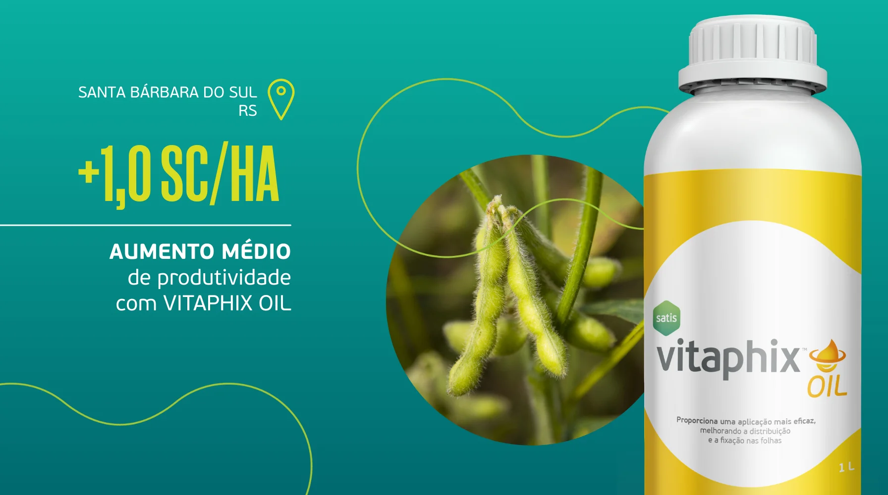 Maior pegamento de vagens e produtividade na Soja com Vitaphix Oil