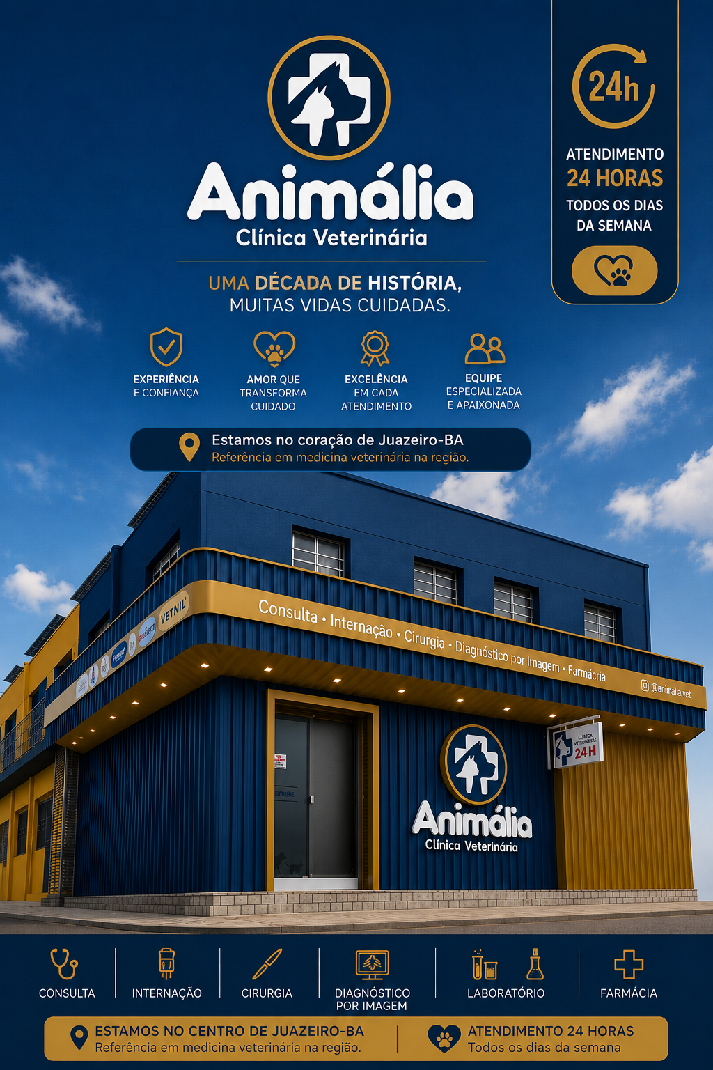 Bem-vindo à Animália clínica veterinária 24 horas e petshop