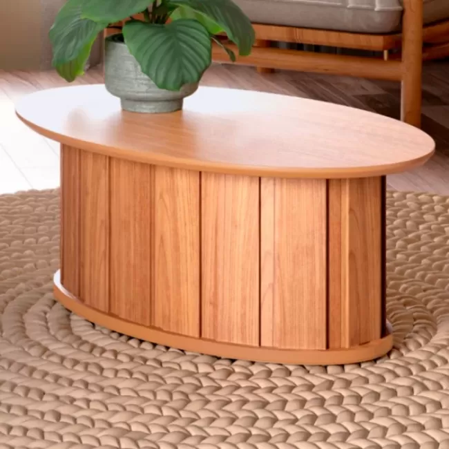 Mesa de Centro Ripada 100% Mdf Freijo Tb609 - Dalla Costa