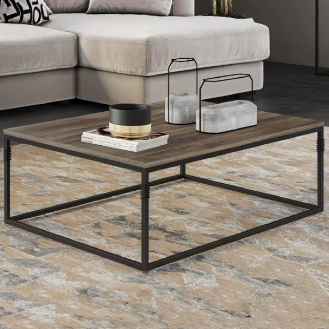 Mesa de Centro Aline Amêndoa - Marrom - Casa Decor