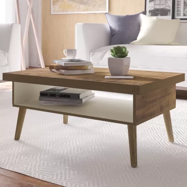 Mesa de Centro Lucca com Nicho - Marrom - Casa Decor