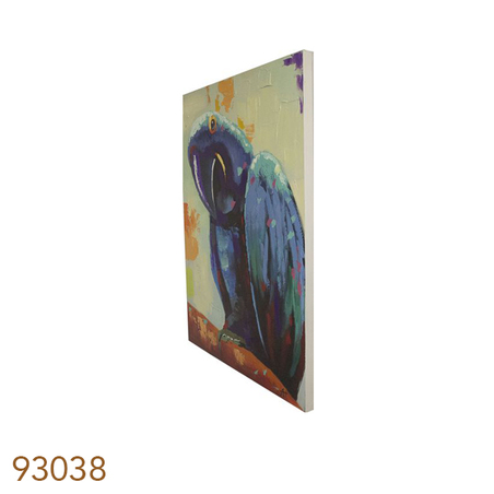 quadro pintura de papagaio azul  120x90x4cm
