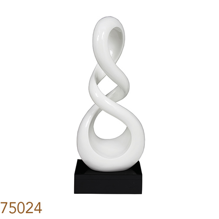 estatua resina branca spiral 53x22x15cm