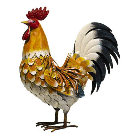 galo metal colorido 36x15x34cm
