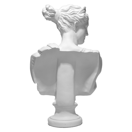 escultura busto artemis resina branca 71x50cm