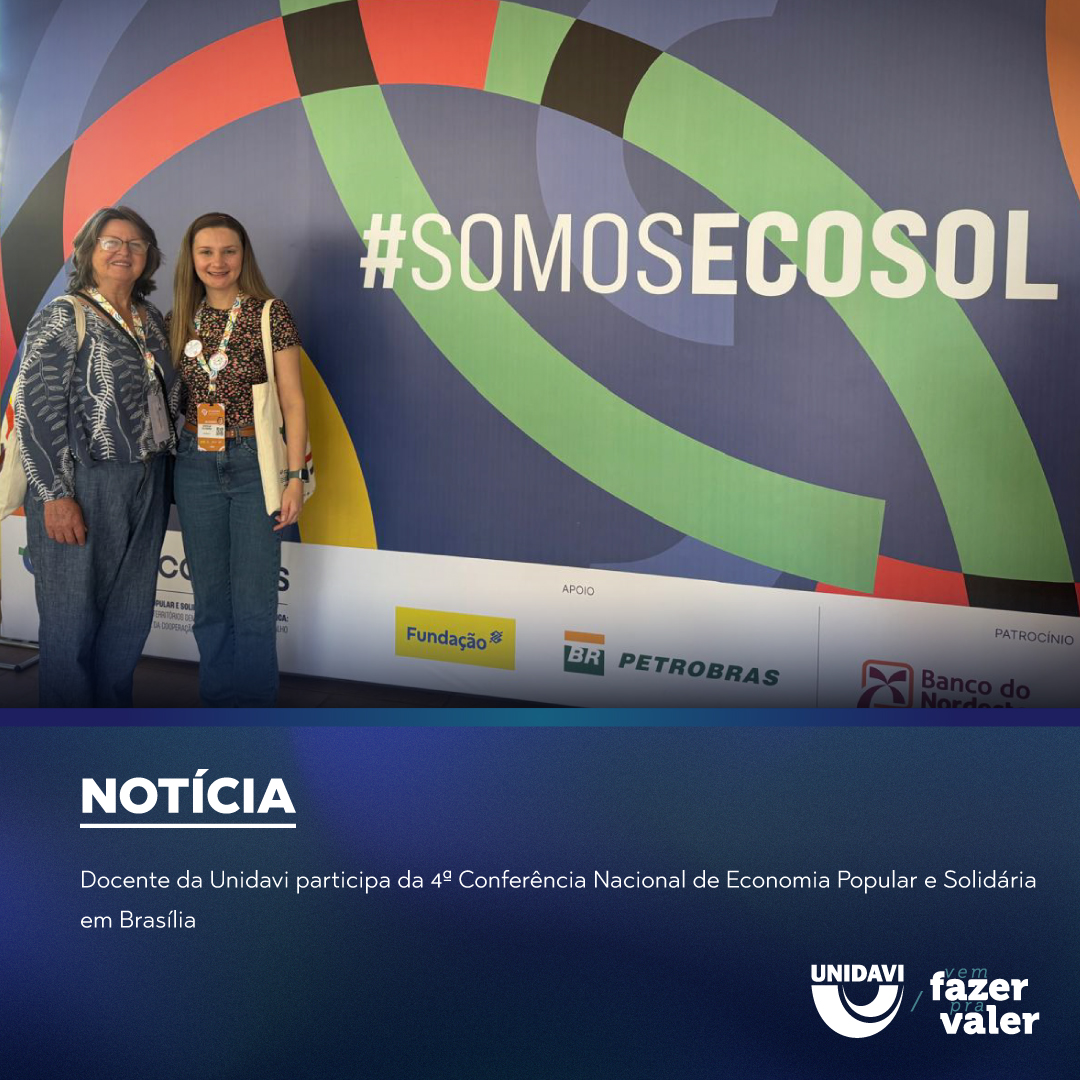 Docente da Unidavi participa da 4ª Conferência Nacional de Economia Popular e Solidária em Brasília