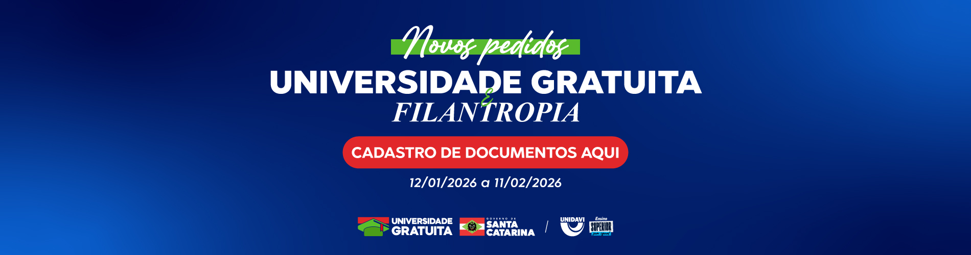 Cadastro de Documentos | Novos Pedidos UG e Filantropia