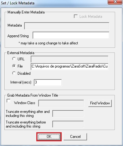 Como enviar o nome da música através do ZaraRadio e OddCast V3