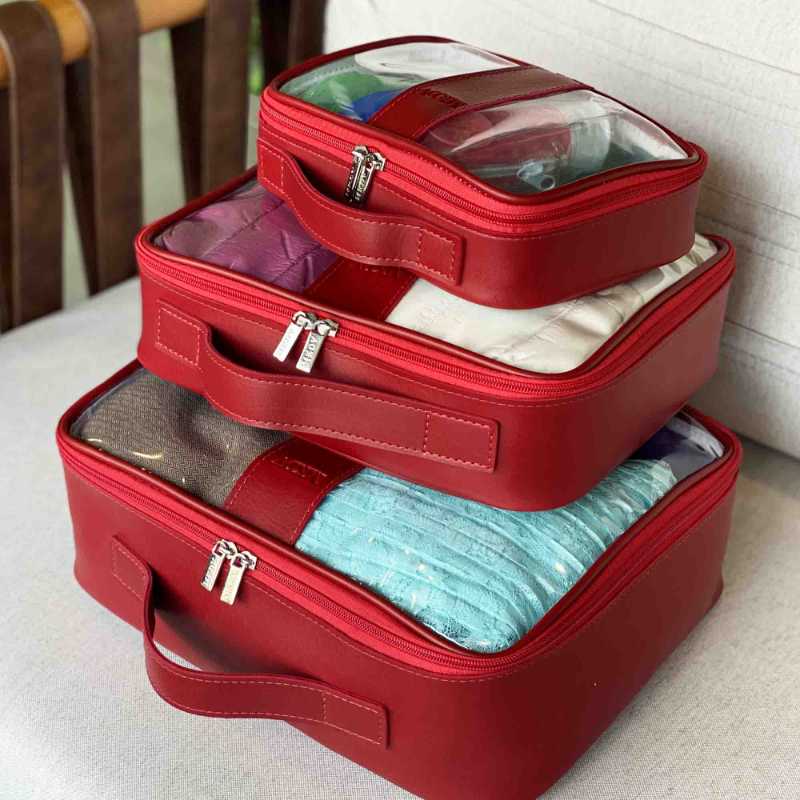 Kit Organizador Mala Vermelho