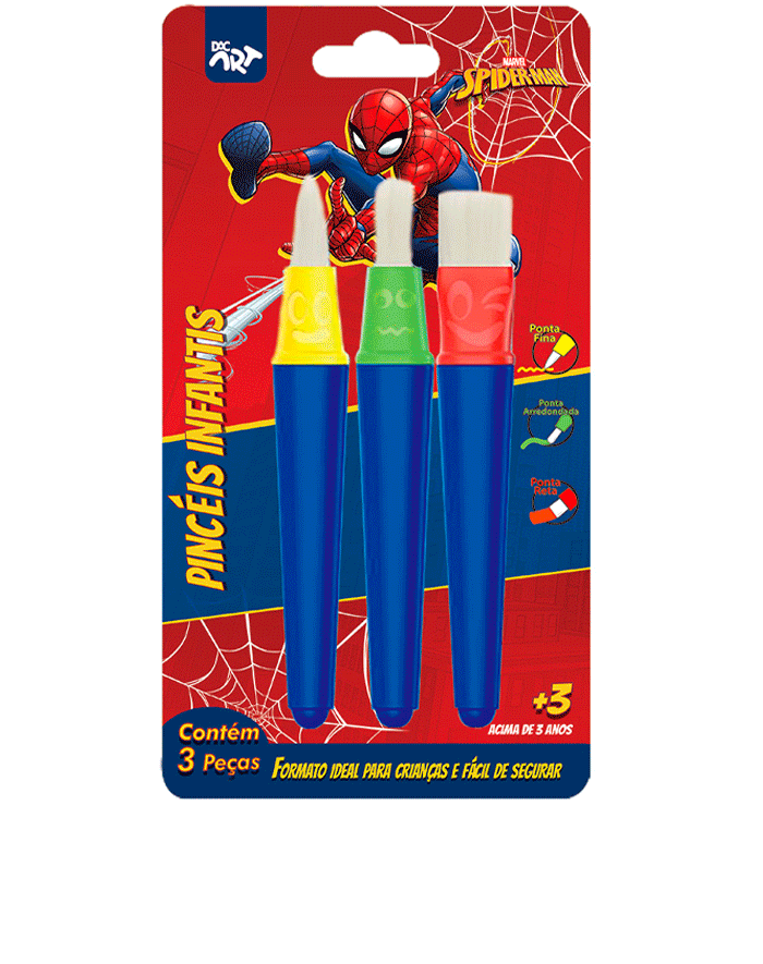 KIT PINCEL INFANTIL SPIDERMAN 3PCS REF.4690 - DAC