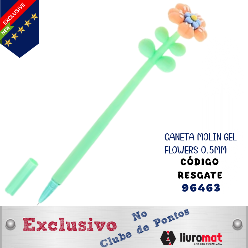 CANETA MOLIN GEL FLOWERS 0.5MM Código: 96463