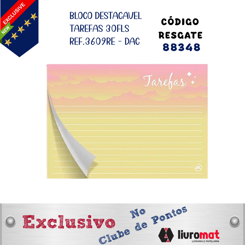 BLOCO DESTACAVEL TAREFAS 30FLS REF.3609RE - DAC