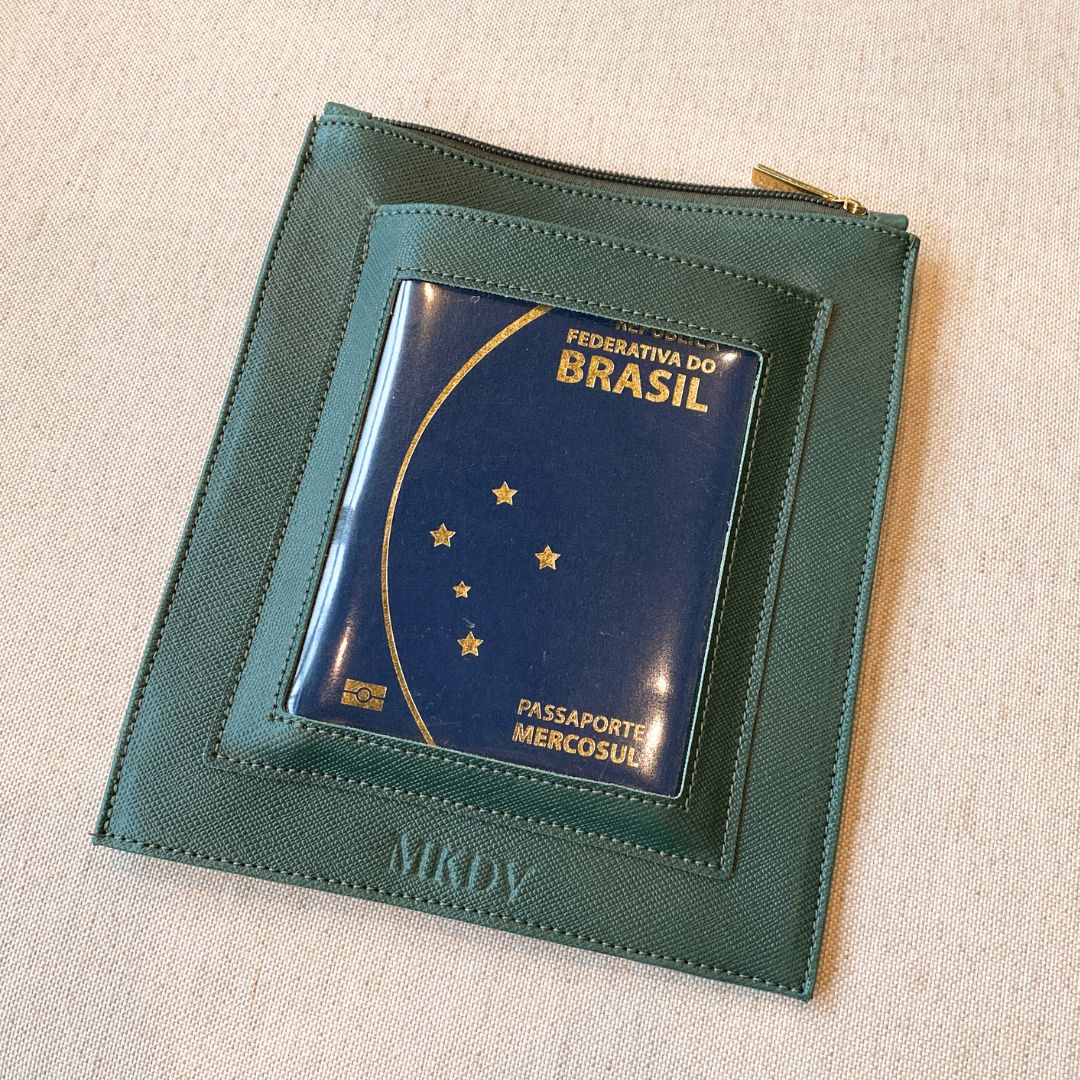 Porta Passaporte Individual Verde
