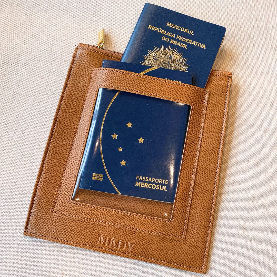 Porta Passaporte Individual Caramelo