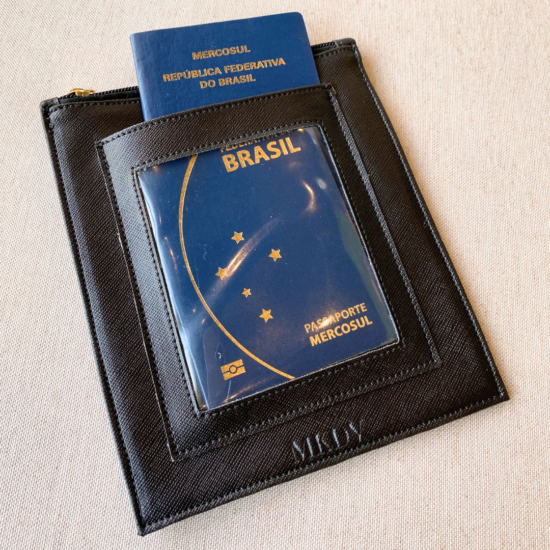 Porta Passaporte Individual Preto