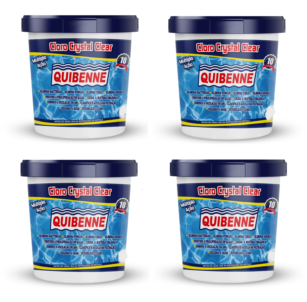 1 FARDO COM 4 BALDES CLORO CRYSTAL CLEAR DE 3Kg