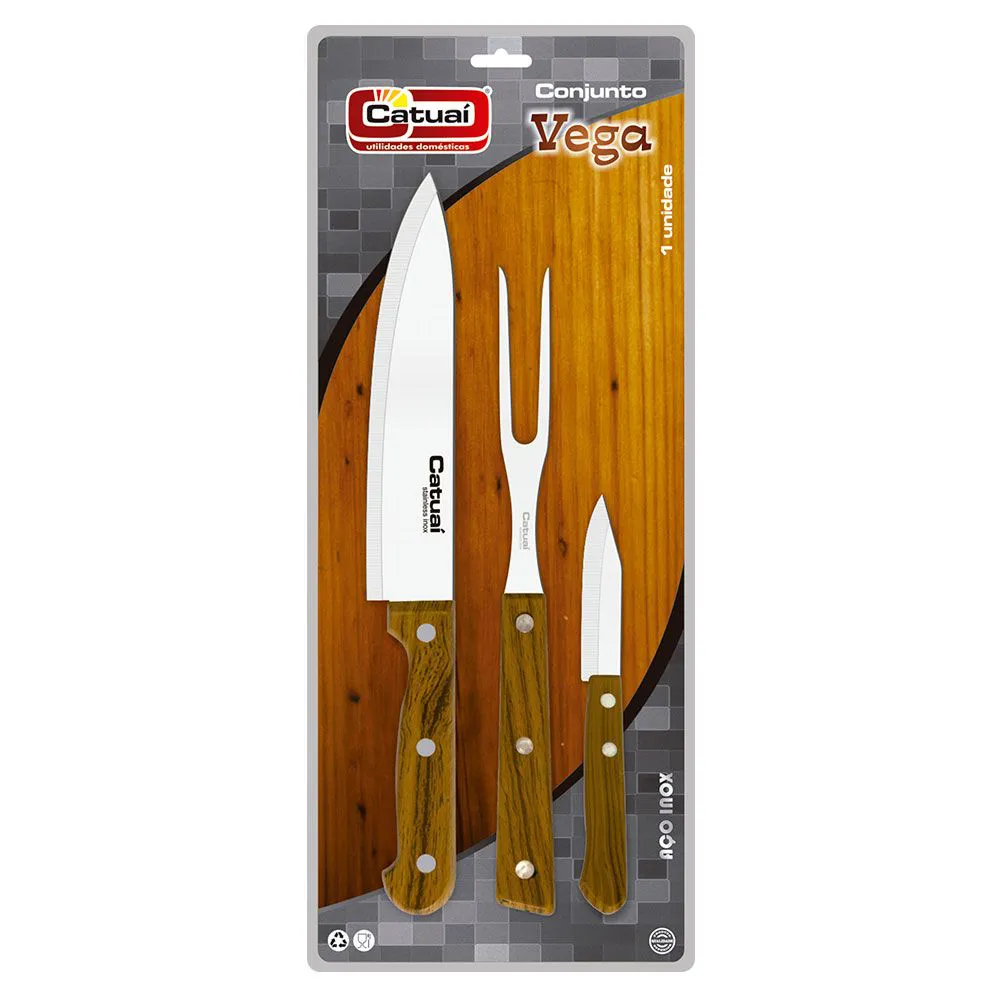 CONJ. CATUAI P/ CHURRASCO 3 PEÇAS VEGA