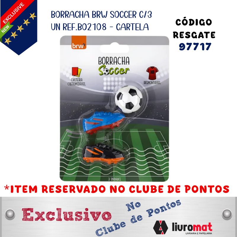 BORRACHA BRW SOCCER C/3 UN REF.BO2108 - CARTELA