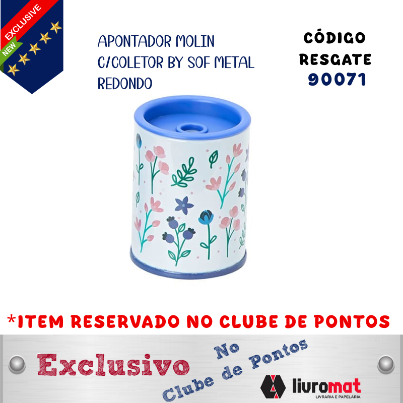 APONTADOR MOLIN C/COLETOR BY SOF METAL REDONDO