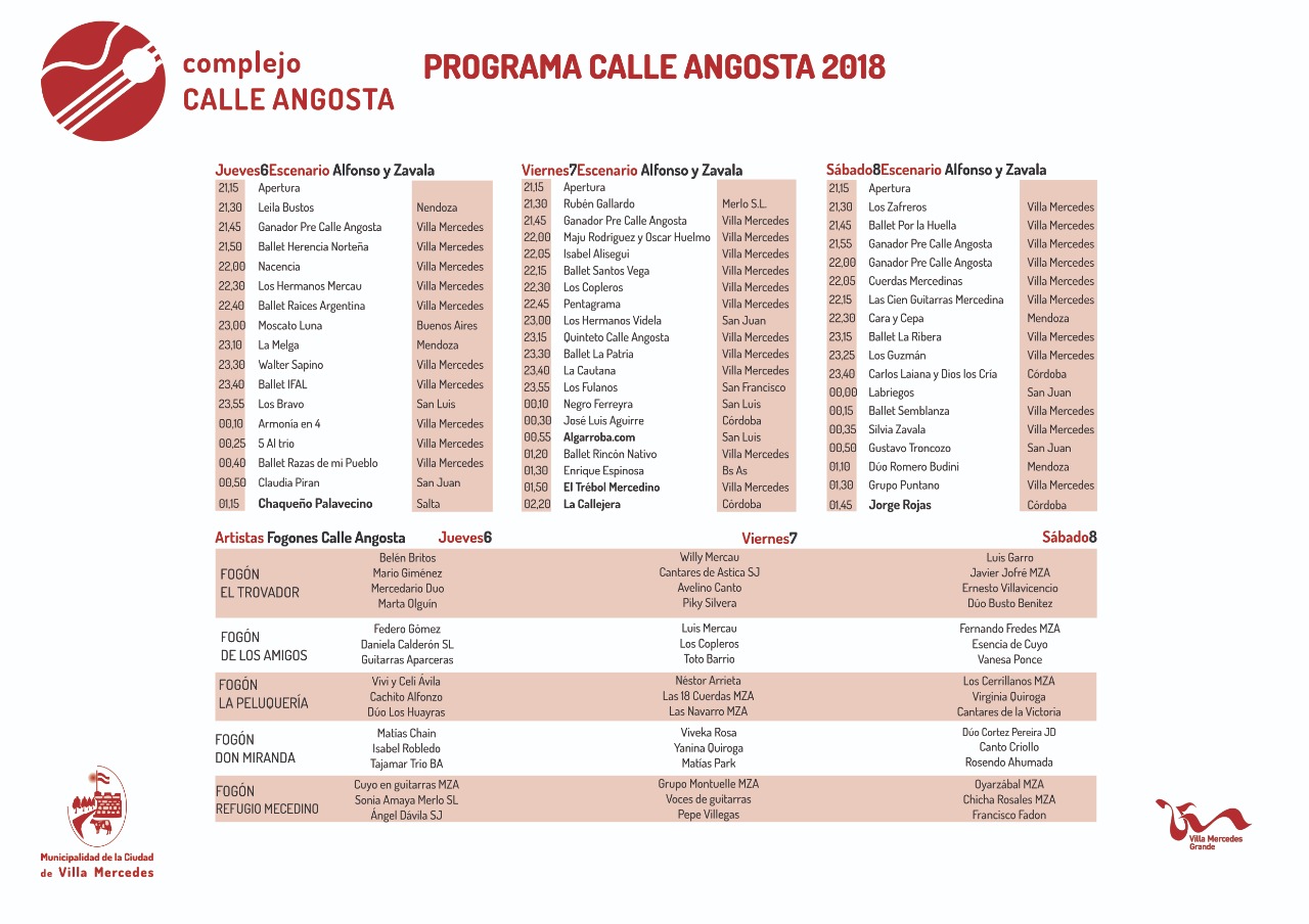 Horarios Calle Angosta