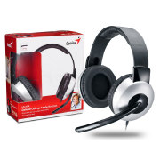 Foto de FONE COM MICROFONE GENIUS 31710011100 HS-05A HEADSET DELUXE PRATA ARCO AJUSTAVEL