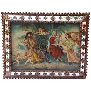 <b>ESCOLA CUSQUENHA - Sem Título</b><br><br>óleo s/ tela, s/ ass.<br>76 x 107 cm