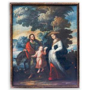 <b>ESCOLA CUSQUENHA - Sem Título</b><br><br>óleo s/ tela, s/ ass.<br>209 x 168 cm